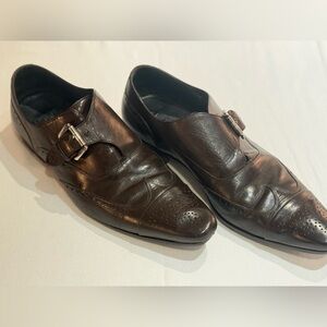 Dolce & Gabbana Washed Calfskin  Monk Strap Loafer (Tobacco)